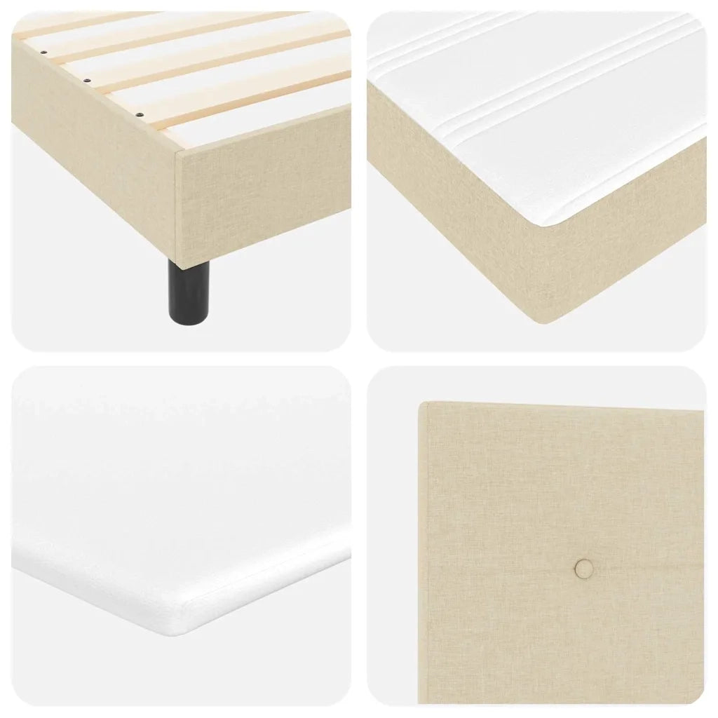 Letto a molle con testiera Crema 200 x 200 cm Tessuto 3341130