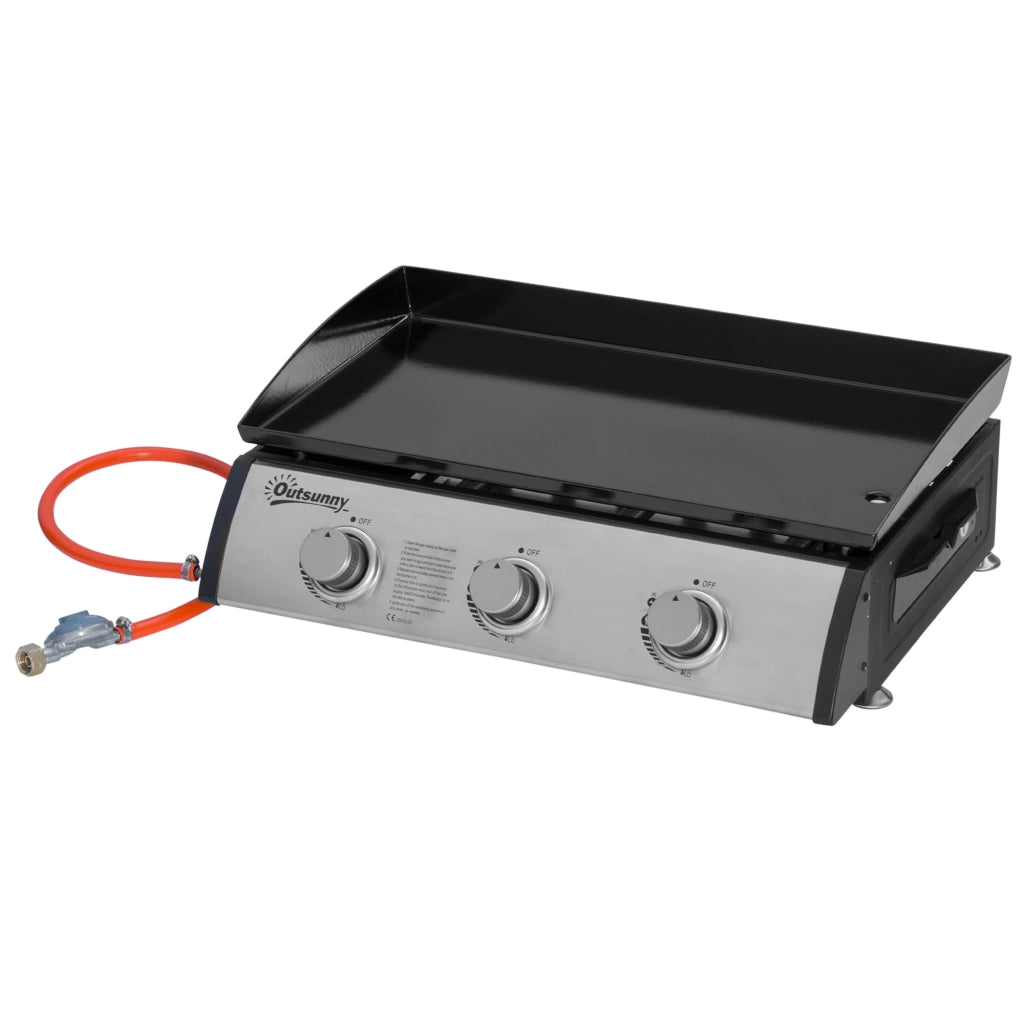 Plancha a Gas in Acciaio Inox ¨C Xylo ¨C 3 Bruciatori 9kW Antiaderente 61x35,5cm