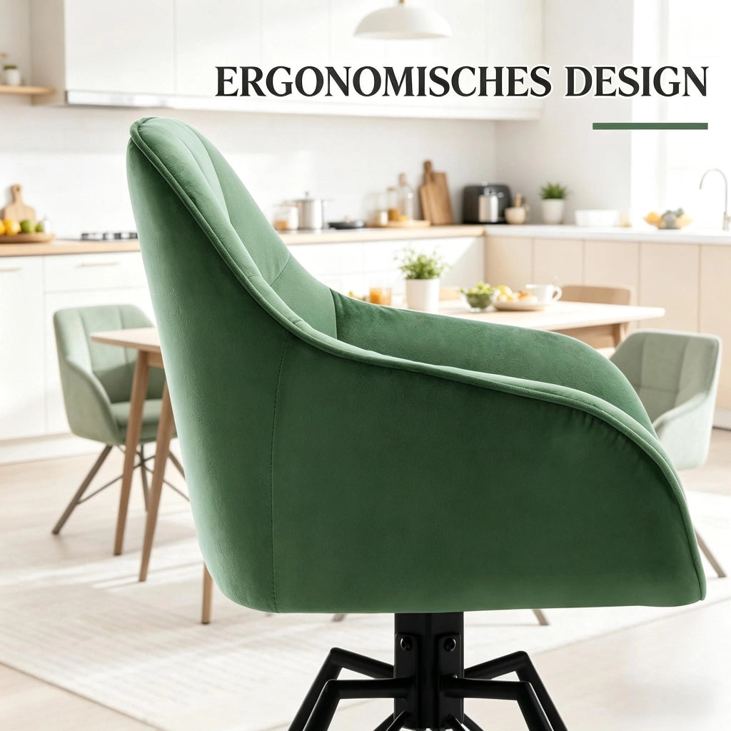 SEDIA girevole da pranzo 58,5x82,5x54,5 cm verde scuro Set da 2 pezzi