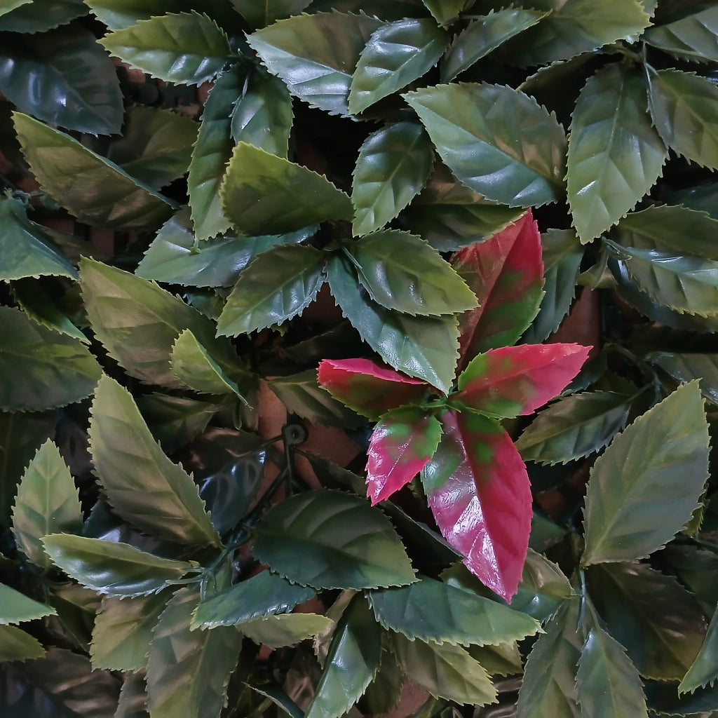 SIEPE ARTIFICIALE RED LEAF 50X50CM VERDE FISSA