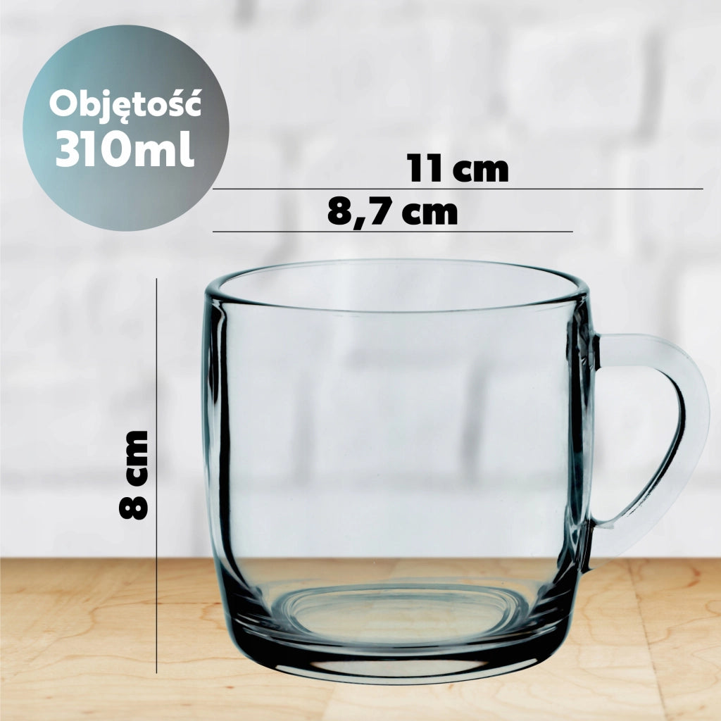 Set di 6 bicchieri da caffè e tè KADAX da 310 ml con manico.