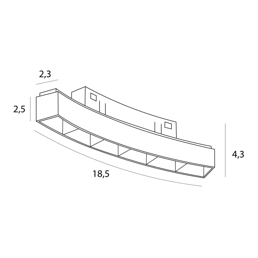 Lampada lineare magnetica ad arco bianca 7,2W 3000K Maxlight