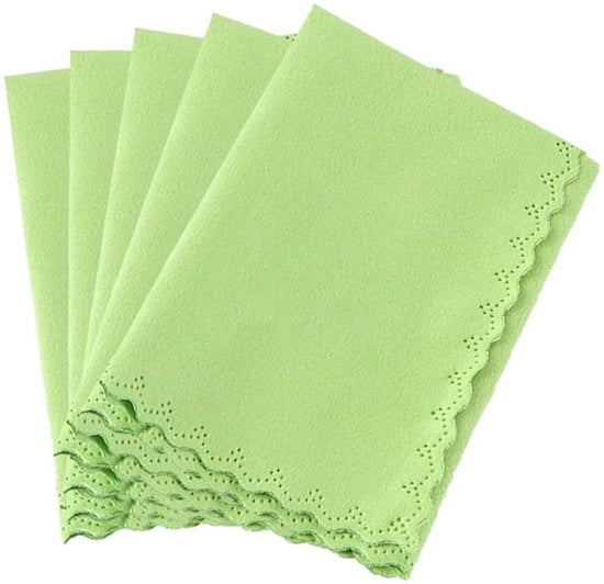 Set di microfibre per pulire strumenti musicali 5 pezzi - 25x25 cm - Microfibra super soffice - Verde - Panno di microfibra