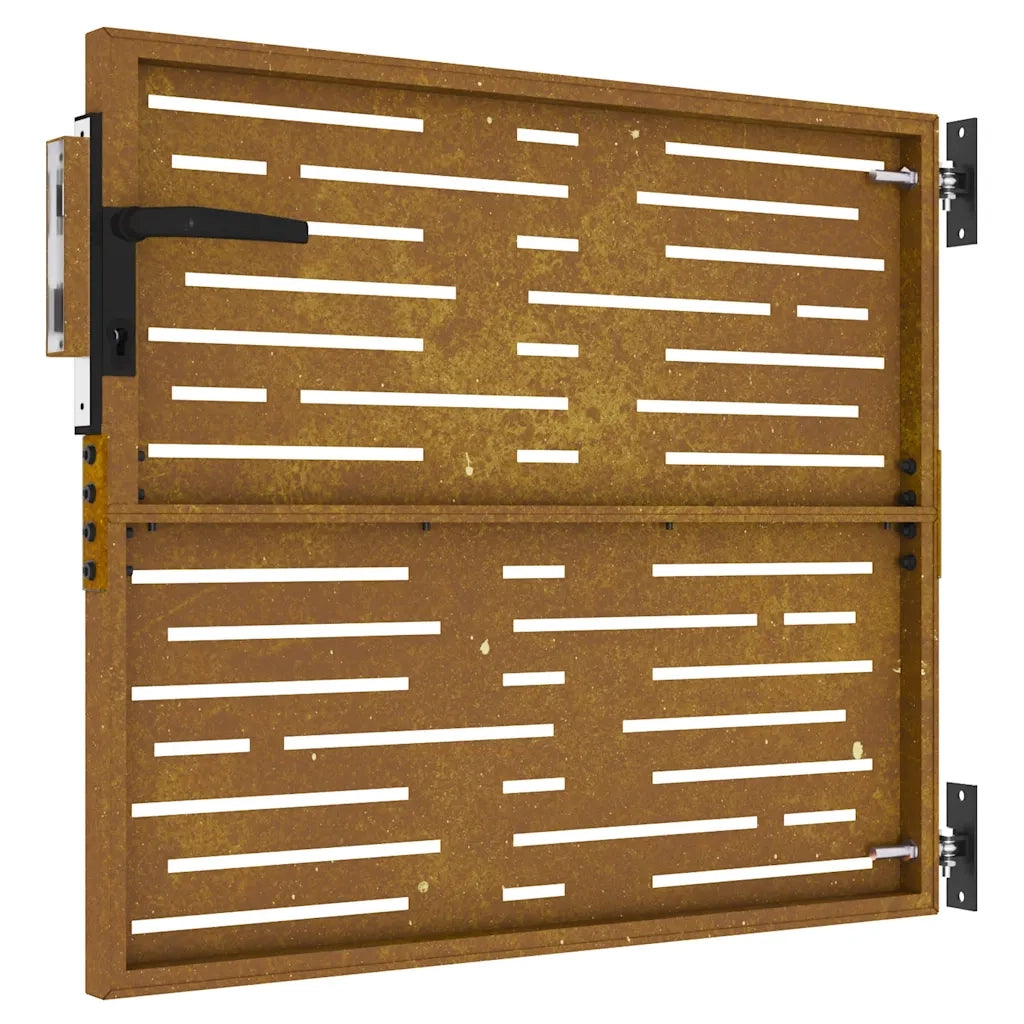 Cancello da giardino 85x75 cm in acciaio Corten design quadrato 153244