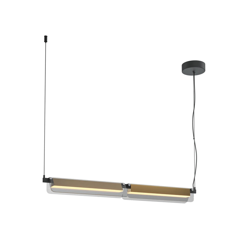 Maytoni Sospensione Moderna Flat 1 luce LED integrato ottone metallo vetro