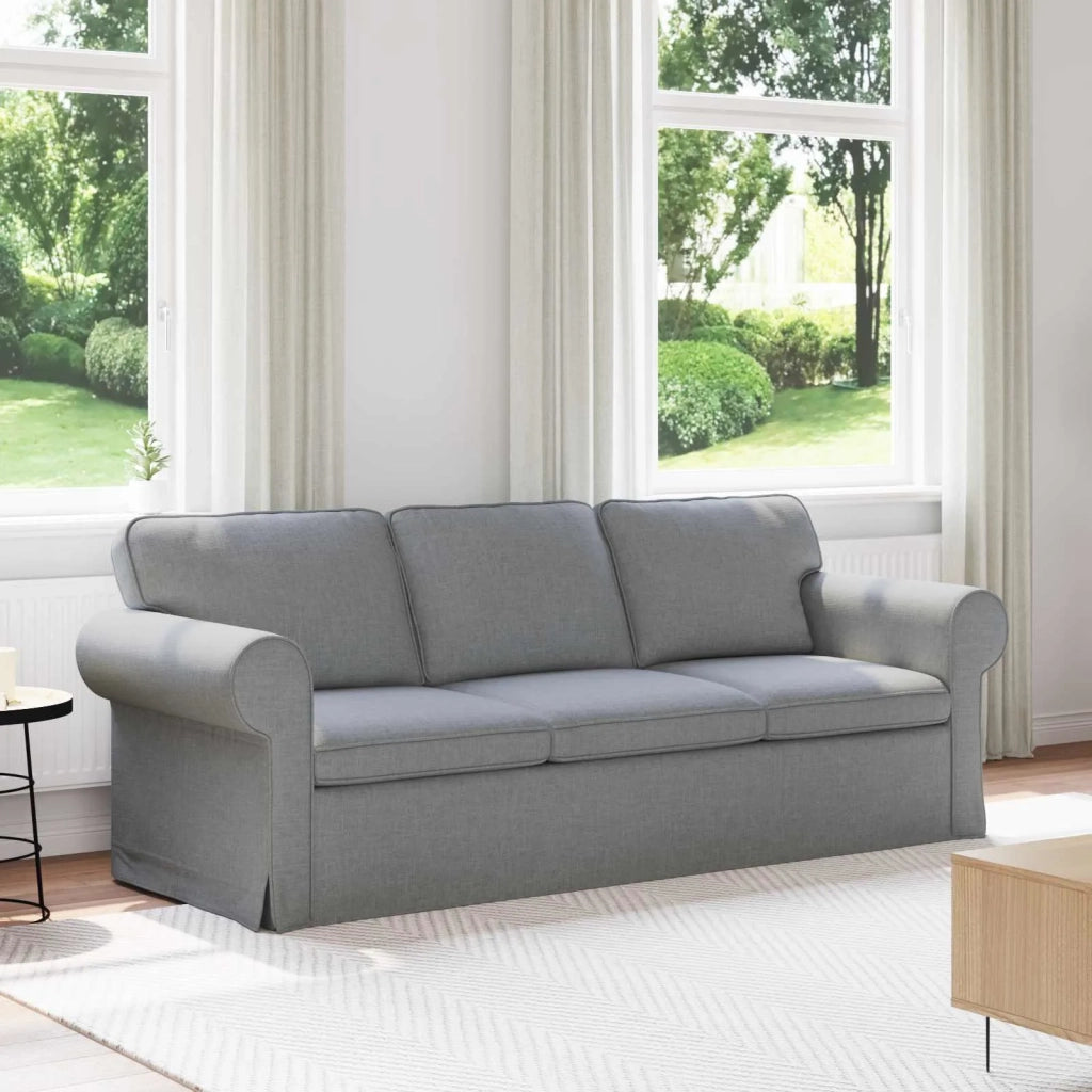 Divano Grigio chiaro 215 x 82 x 80 cm Tessuto 42024313