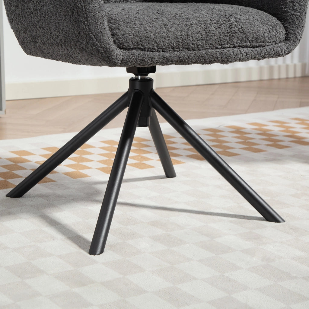 Poltrona ¨C Minimal ¨C Grigio Scuro Tessuto Girevole