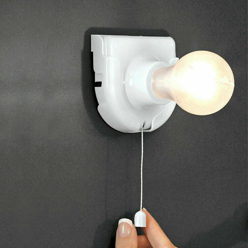 Trade Shop - 2 Lampadine Insta Bulb Lampadina A Batteria Con Filo Di Accensione E Spegnimento -