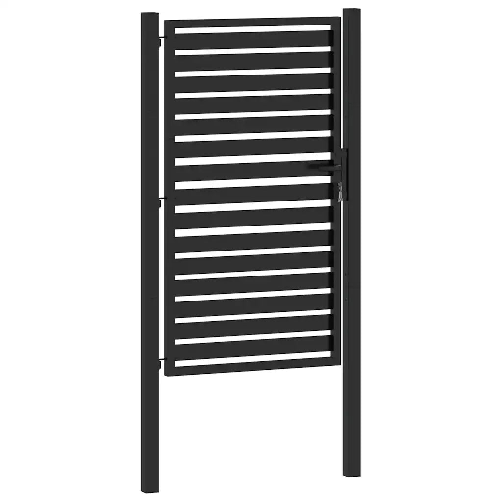 Cancello da Giardino con Serratura Nero 100x150 cm in Alluminio 42004148