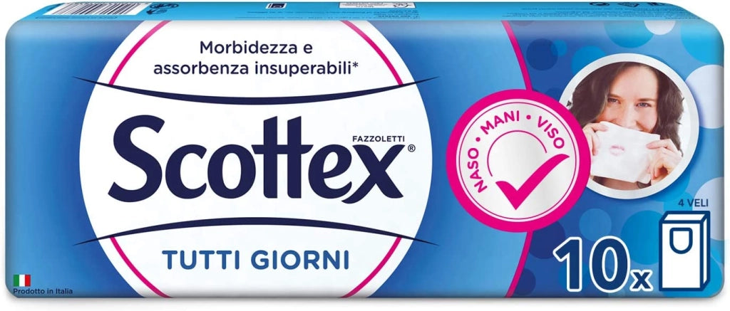 60 PACCHETTI DI FAZZOLETTI SCOTTEX DA 4 VELI