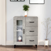 Credenza Grigio Cemento 69,5x34x90 cm in Legno Multistrato 812217