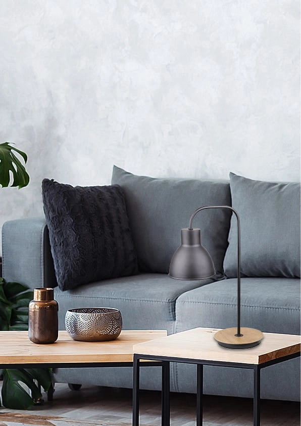 Lampada da scrivania VARIO nera/legno E27 60W Candellux