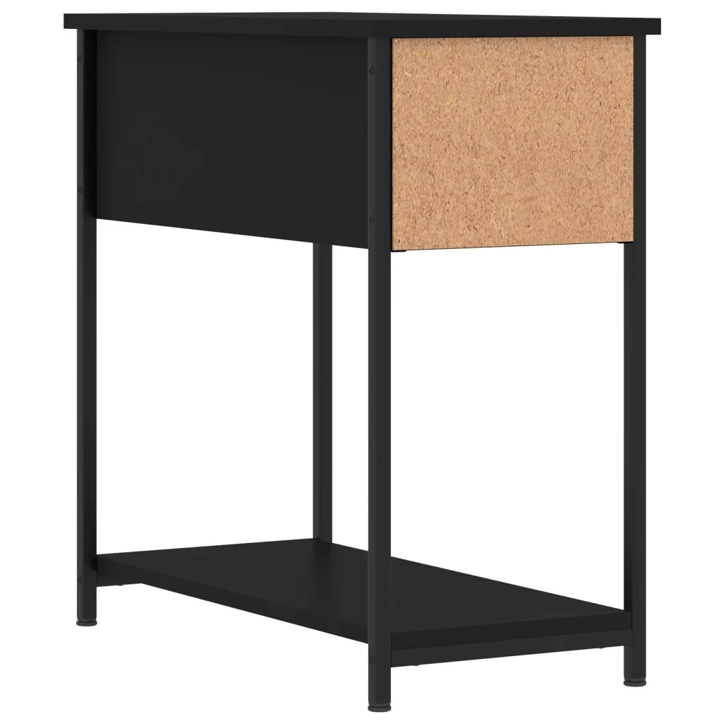 Comodino Nero 30x60x60 cm in Legno Multistrato 826053