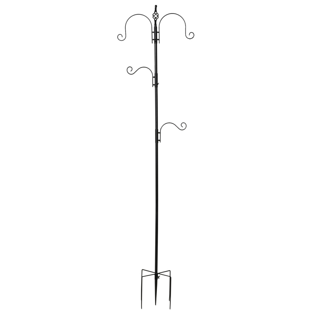 Mangiatoia per uccelli decorativa con 4 ganci ¨C Minimal ¨C 54.5x54.5x208 cm nero