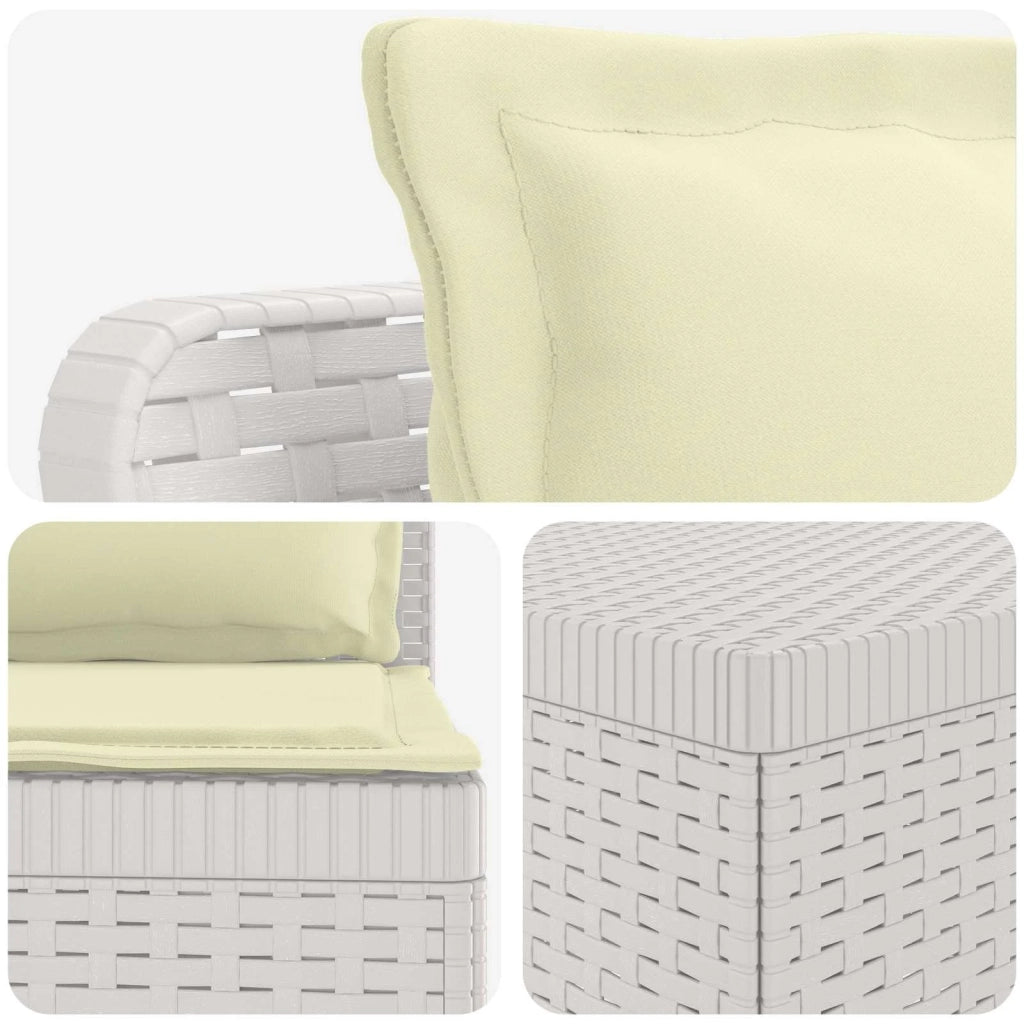 Divano da Giardino 4 Posti con Cuscini Aspetto Rattan PP Bianco 3443986