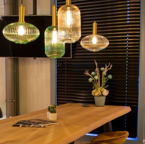 Lampada a sospensione Lucide Maloto verde oro Ø20 E27