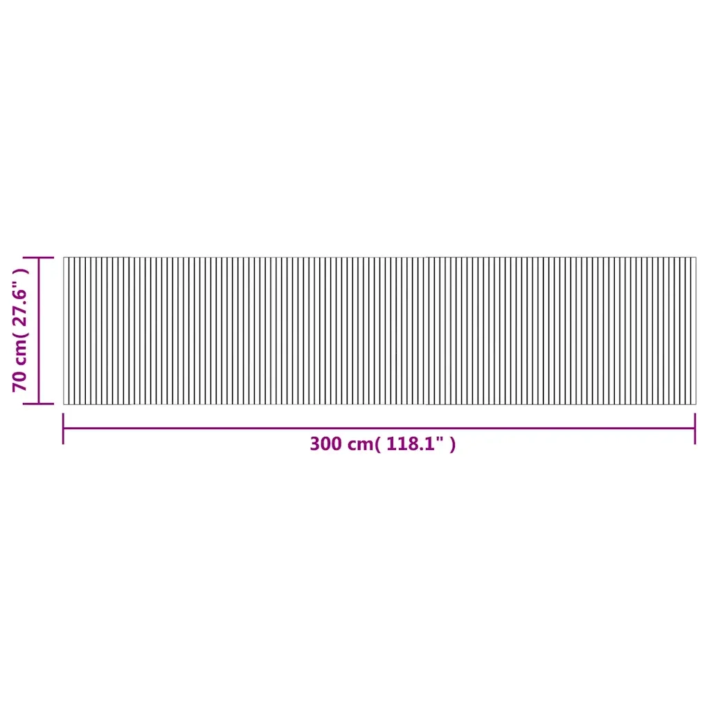 Tappeto Rettangolare Marrone 70x300 cm in Bambù 376752