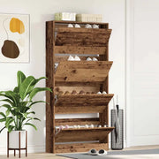 Mobile per scarpe con porta-Scarpiera Legno vecchio 80 x 21 x 163,5 cm
