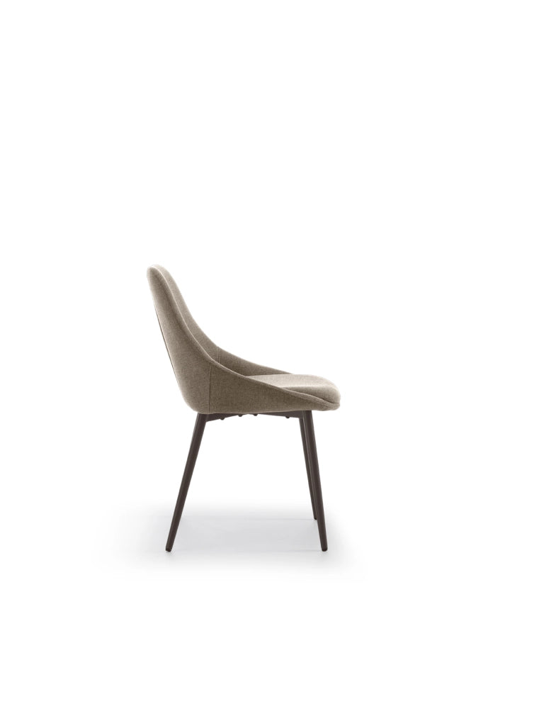 Set 4 Sedie Kira 51x59x85 cm Gambe in Metallo Bronzo Beige