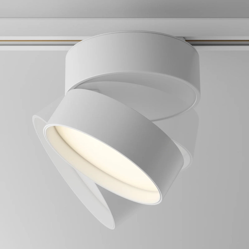 Maytoni Faretto Da Binario Onda 1 luce LED integrato bianco alluminio