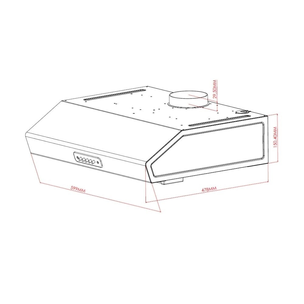 Gruppo cappa sottopensile Tornado 60 inox Samet EFFEZ