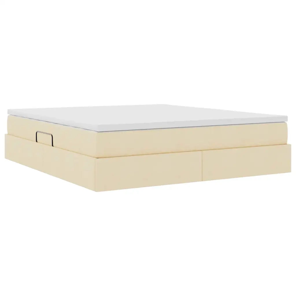 Letto con contenitore e materasso Crema 160 x 200 cm Poliestere 3370240