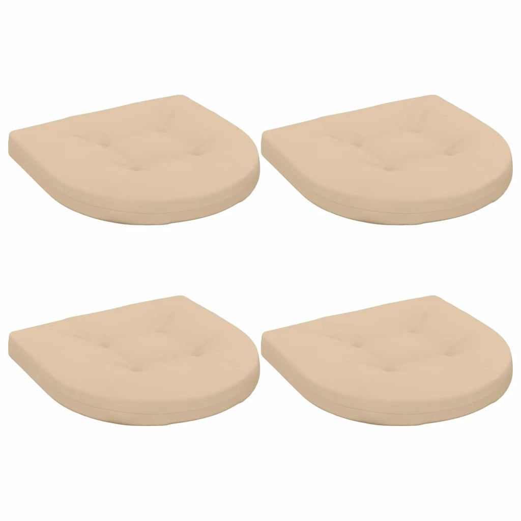 Cuscini per Sedia in 4 Pezzi 4 pz 100% Poliestere Crema 945292