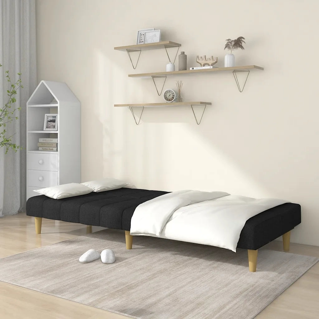 Divano letto | Sof¨¤ letto | Letto singolo a 2 Posti Nero in Tessuto