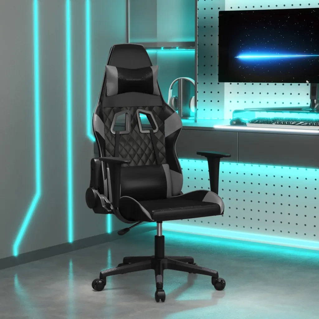 Sedia da Gaming Nera e Grigia in Similpelle 3143757