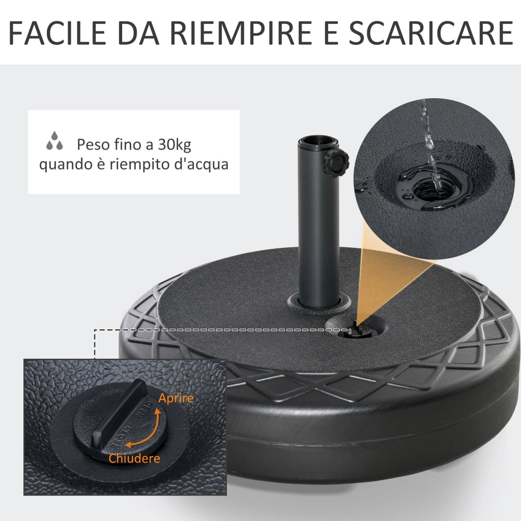 Base per Ombrellone in Plastica ¨C Minimal ¨C ?55cm, Nero