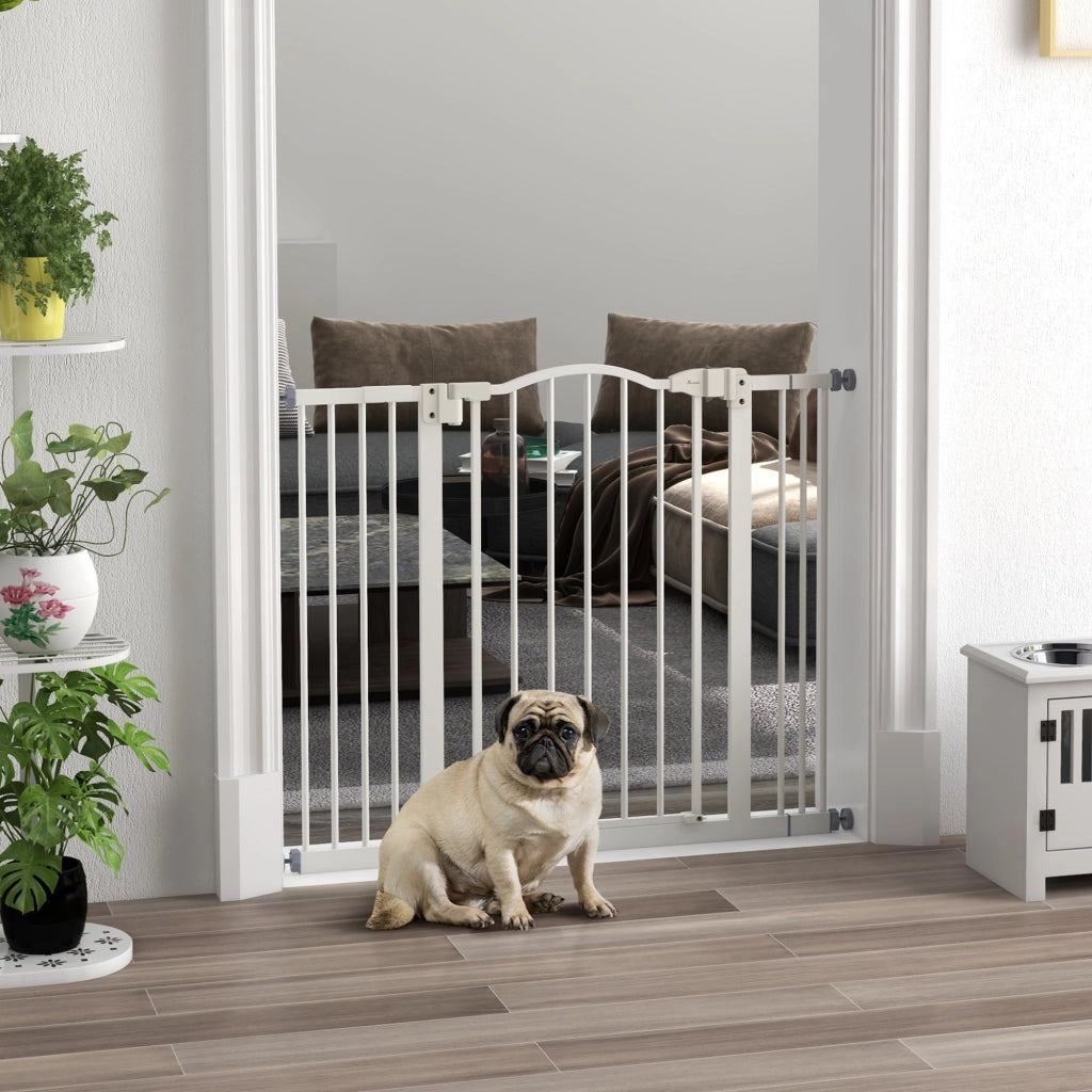 Cancelletto per Cani Estensibile ¨C Minimal ¨C Bianco, Metallo e Plastica, 74-100x78 cm
