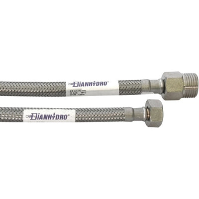 FLESSIBILE INOX MODELLO PROLUNGATO  CM. 60- MF 3/8 x 1/2- DH- pezzi 1