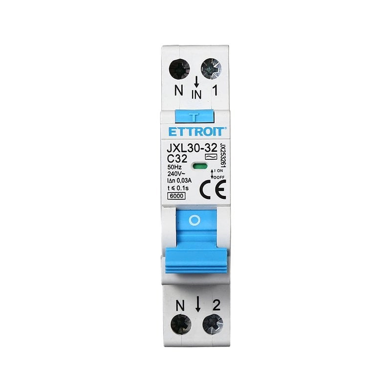 Interruttore Magnetotermico Differenziale 1P+N 32A 6KA 30mA 220V Occupa 1 Modulo DIN