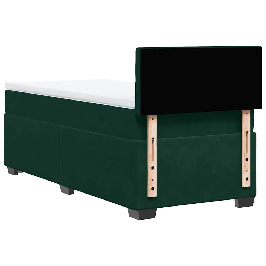 Giroletto a Molle con Materasso Verde Scuro 80x200 cm Velluto 3286177