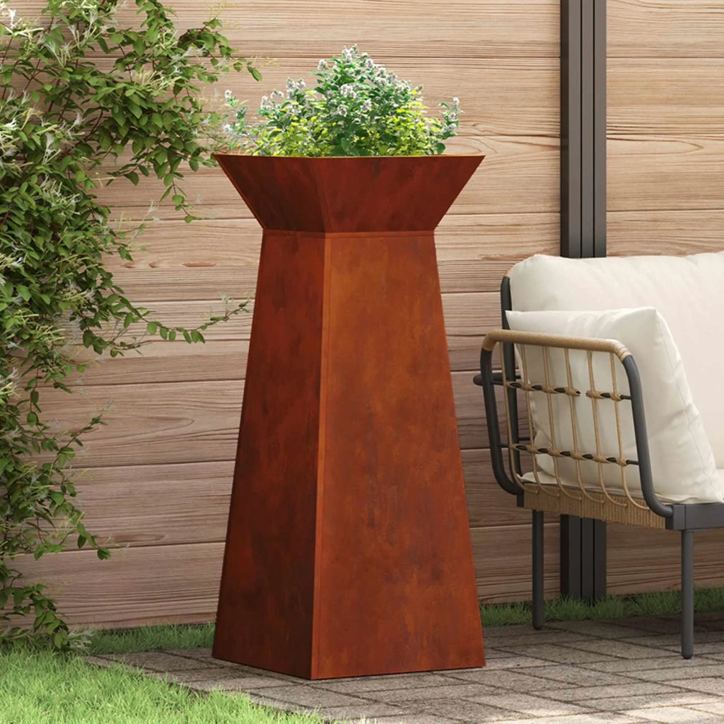 Vaso a Pilastro 2 pcs Argento 40 x 40 x 100 cm 873865