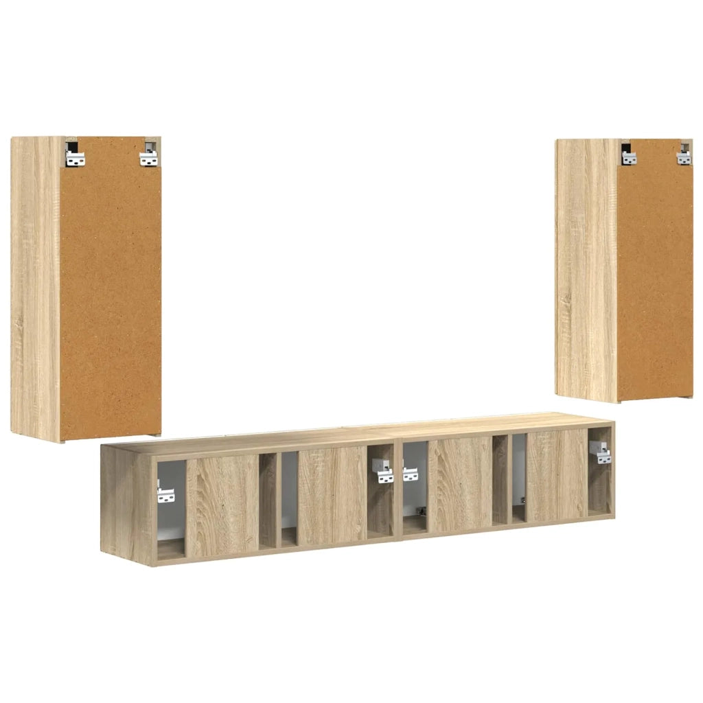 Set di Mobiletto da TV a Parete 4 pcs Rovere Sonoma 3408918