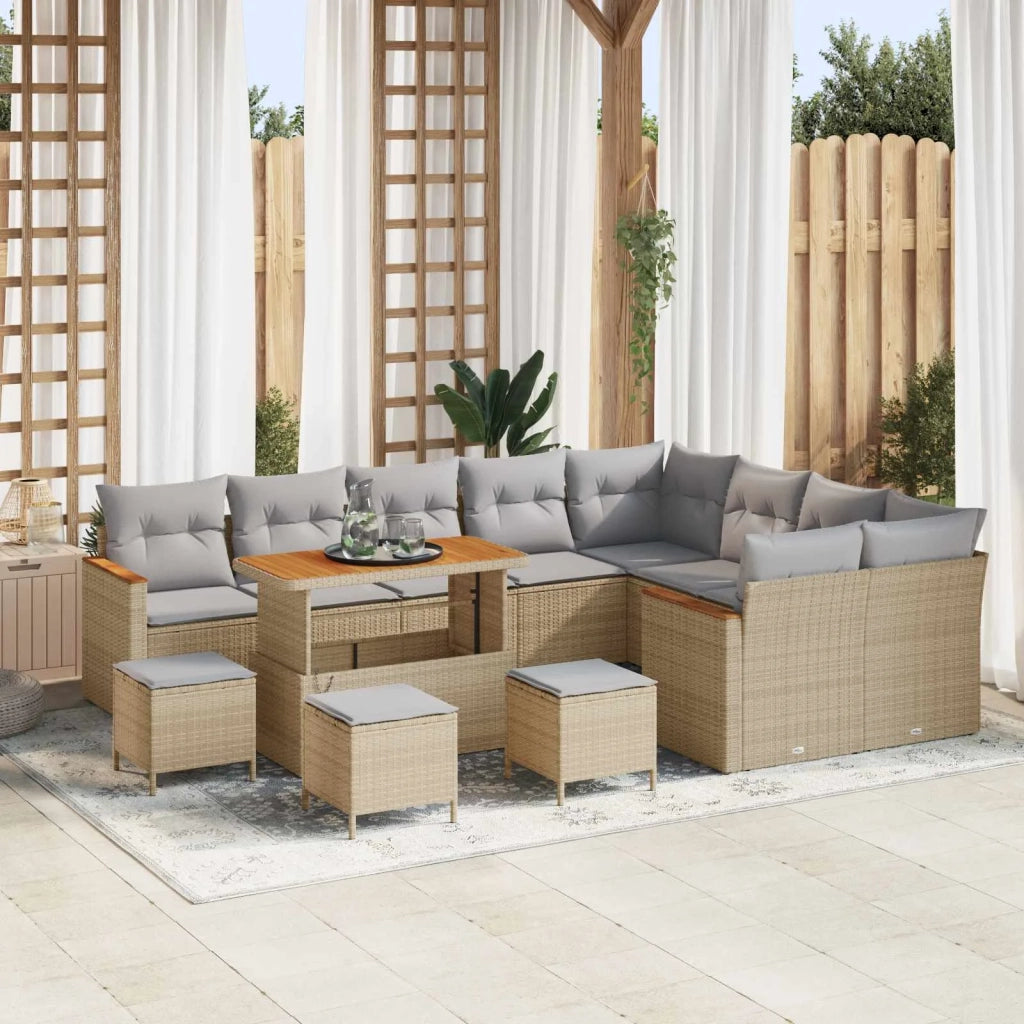 Set Divano da Giardino 13 pcs Beige polyrattan 3362962