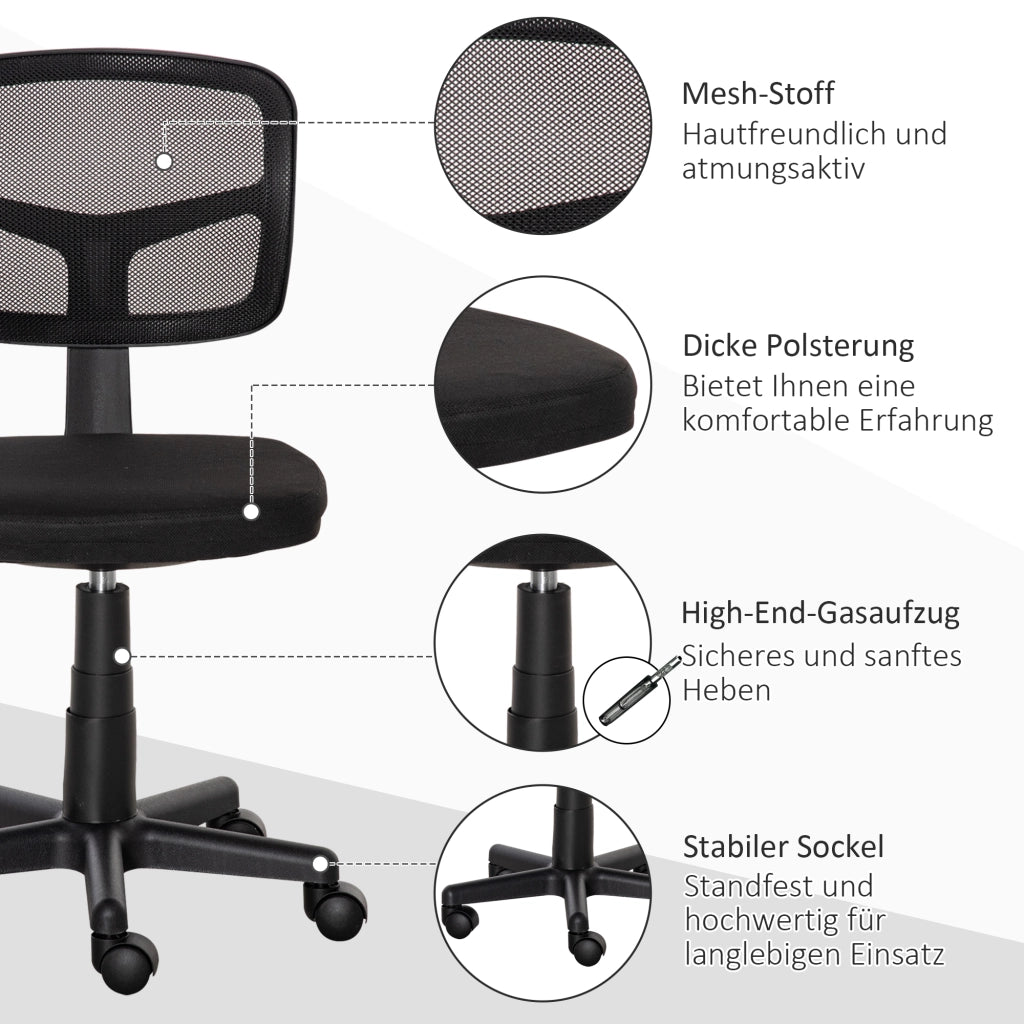 Sedia da ufficio ergonomica ¨C Minimal ¨C nero, altezza regolabile