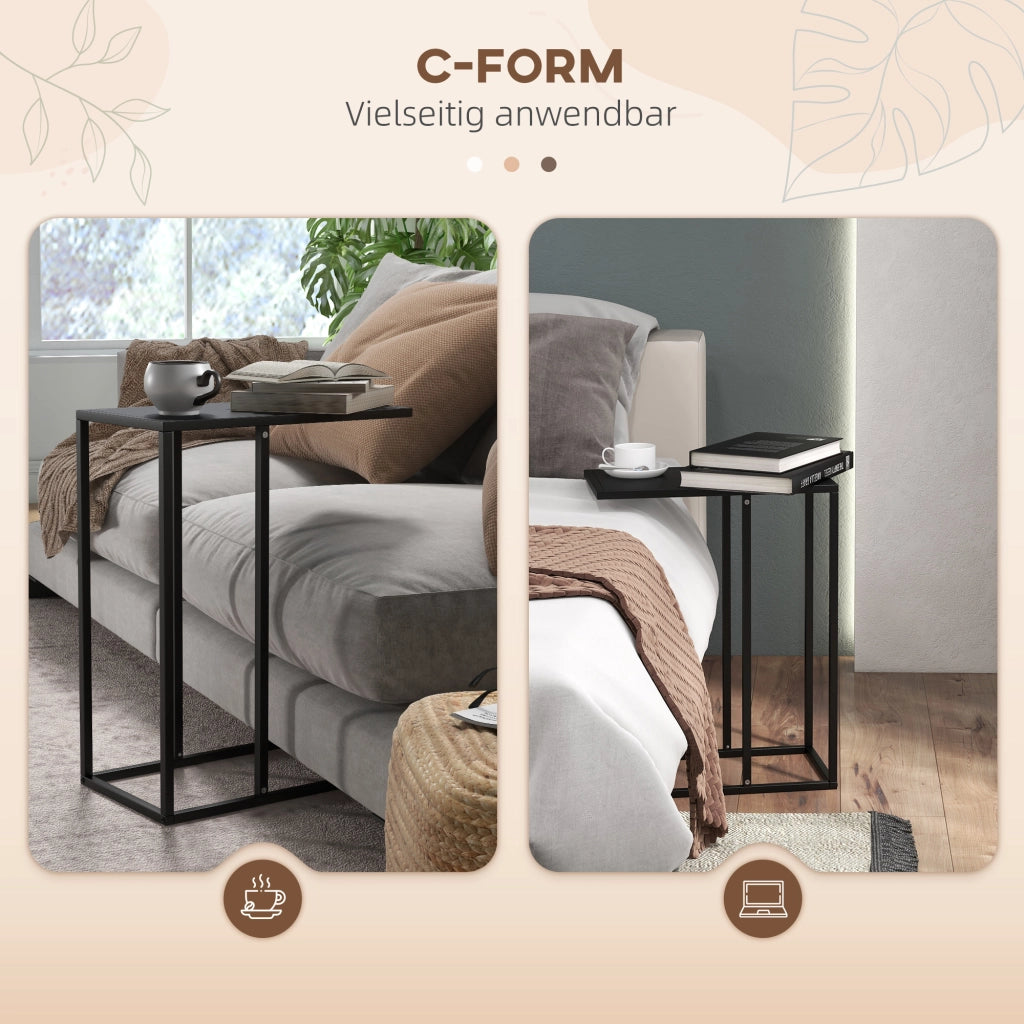 TAVOLINO C-Form 46x26x60 cm Acciaio Nero
