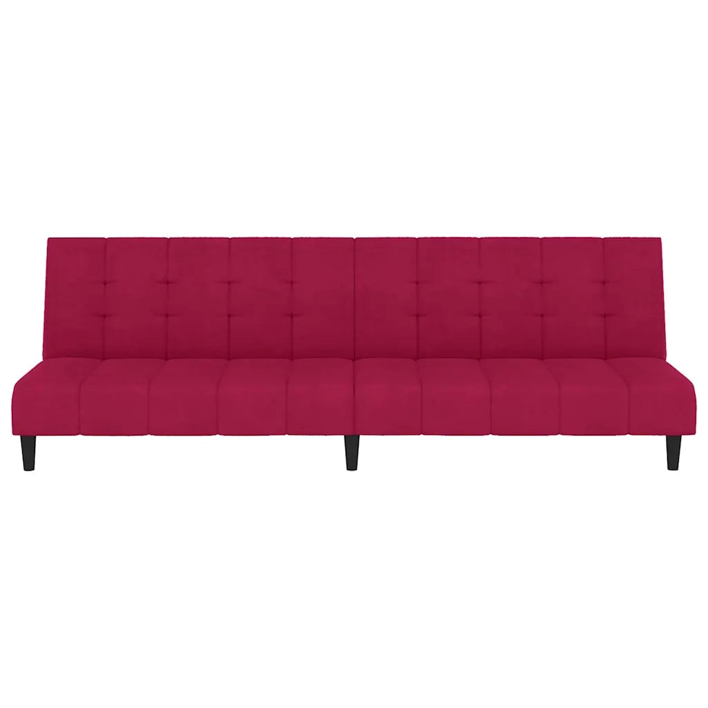 Divano letto | Sof¨¤ letto | Letto singolo a 2 Posti Rosso Vino in Velluto