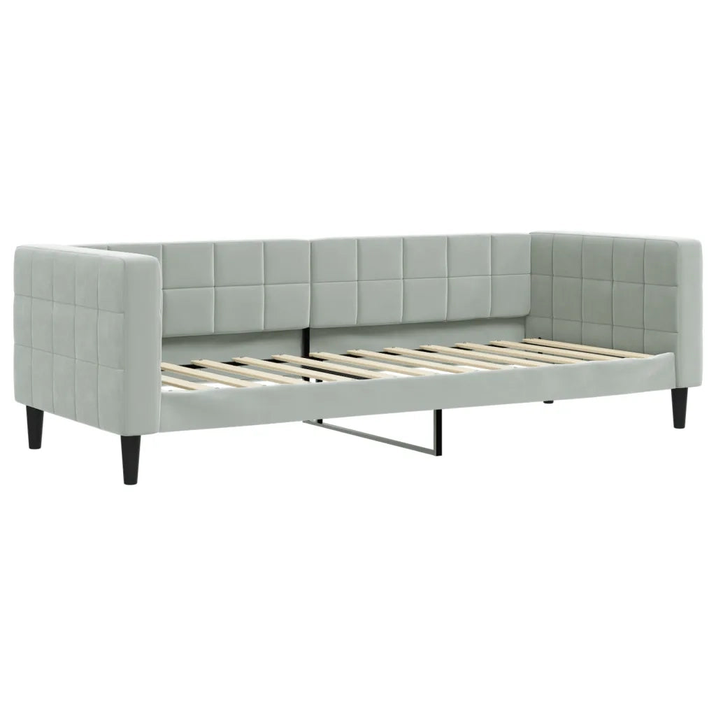 Divano letto | Sof¨¤ letto | Letto singolo Estraibile Cassetti Grigio Chiaro 80x200cm Velluto