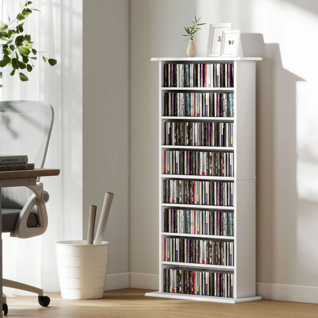 Libreria per CD e DVD ¨C Minimal ¨C Bianco 58x24x126,3 cm