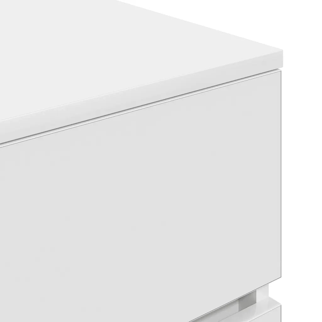 Comodino con 3 Cassetti Bianco 39x35x65 cm 861337