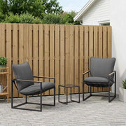 Set Divano da Giardino 3 pcs Nero e antracite Acciaio 42025093