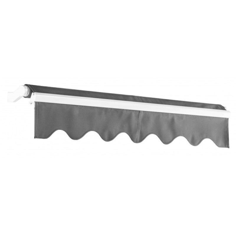 Tenda da Sole a Bracci Estensibili su Barra Quadra Tempotest Para', col. Grigio 79, Largh. 3,6m x Sporgenza 2.60m con Arganello Destro