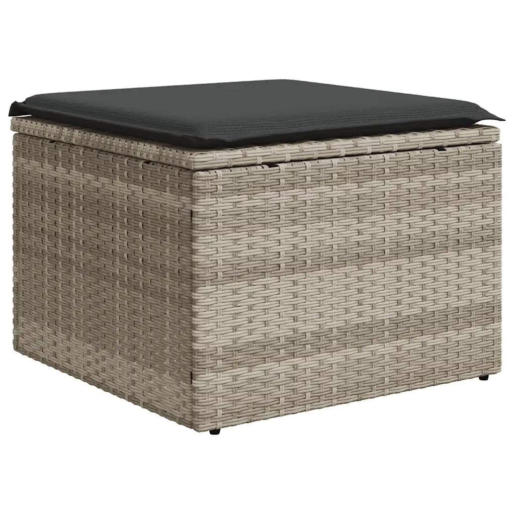 Set Divano da Giardino 5pz | Set Salotto da Giardino con Cuscini Grigio Chiaro Polyrattan