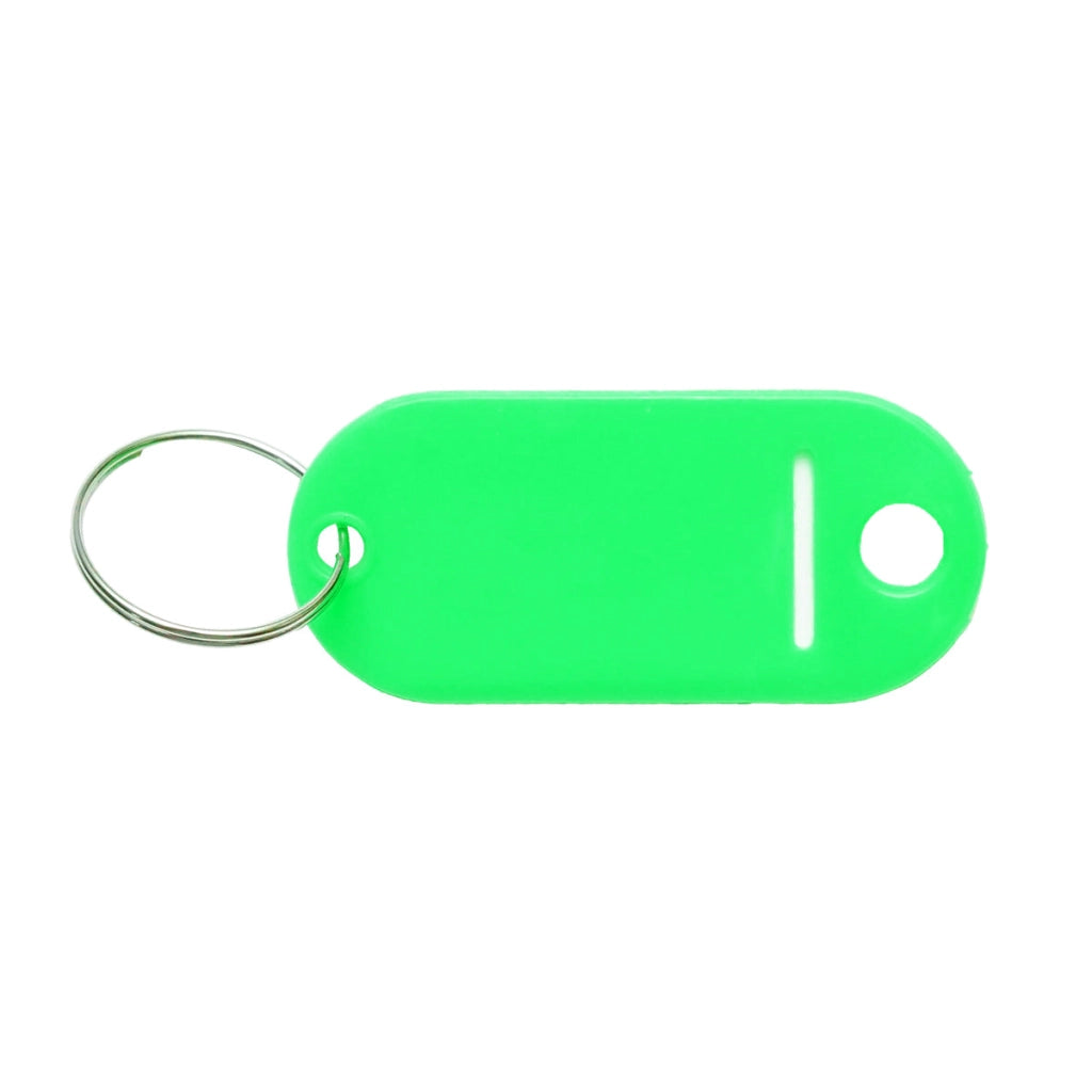 Portachiavi verde con etichetta