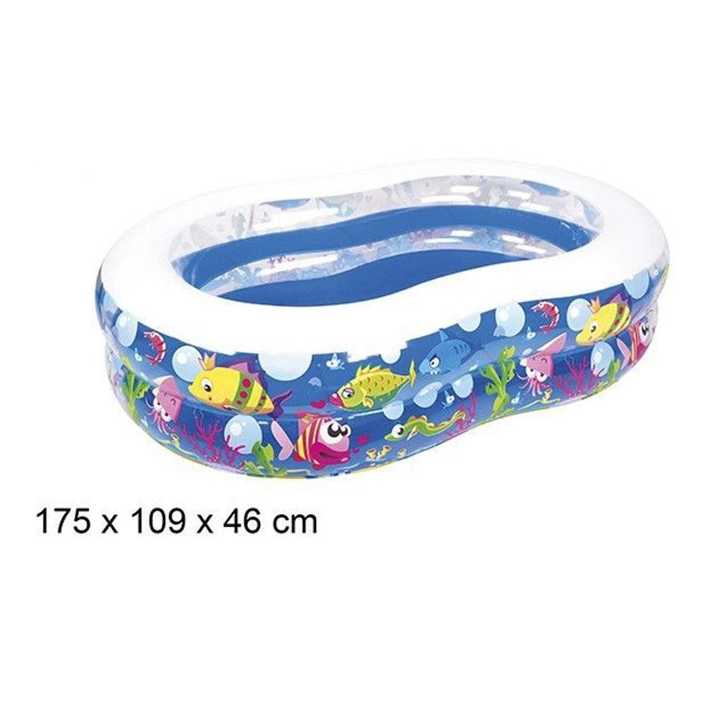 Trade Shop - Piscina Gonfiabile Per Bambini Giardino Estate Design Vita Marina 175x109x46cm 016089 -