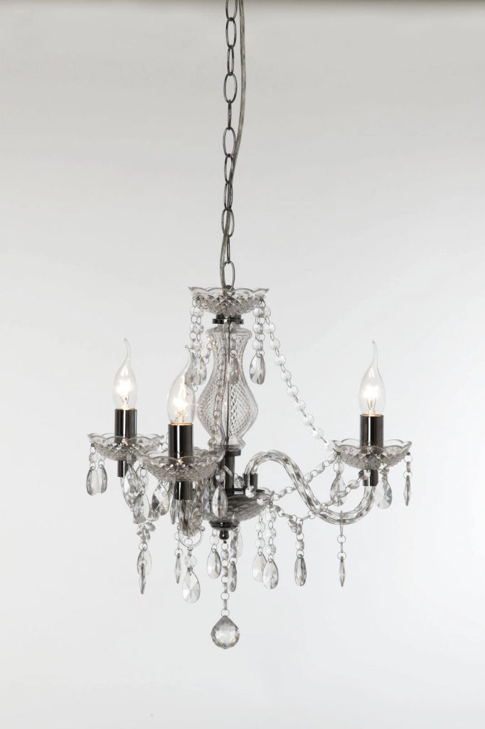 LUSTER LAMPADARIO 3 LUCI TRASPARENTE  CM46 3 LUCI ATTACCO E14
