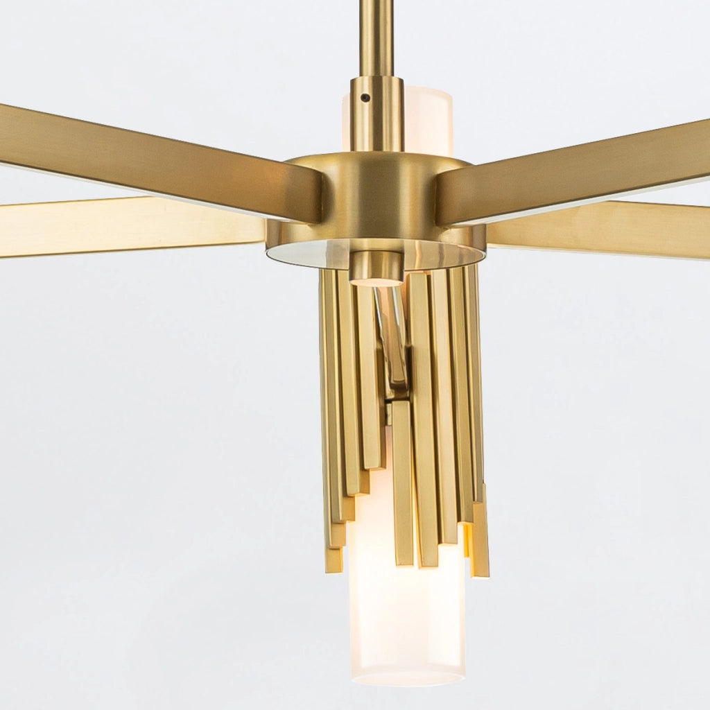 Lampadario Marvele Elstead ottone anticato opalino 10xE14